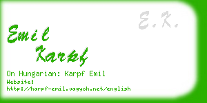 emil karpf business card